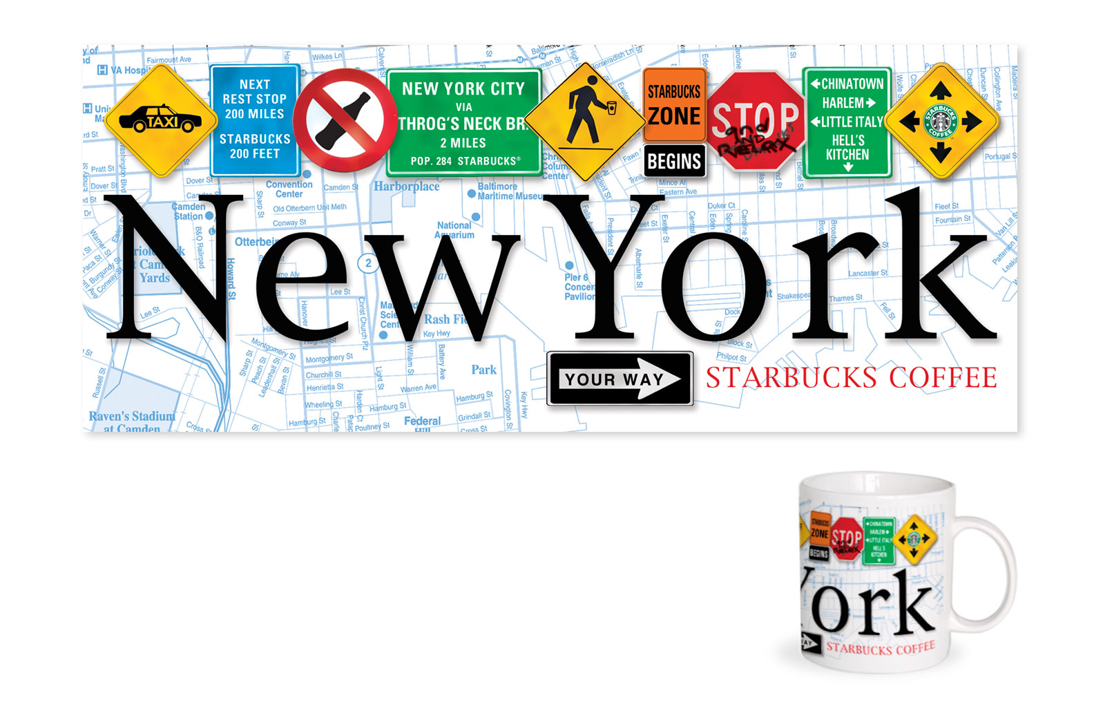 New York City mug design for Starbucks